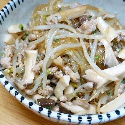 きのこはエリンギで♪お味がしみた春雨が美味しくてごはんがススミますね★ごちそう様でした～！！